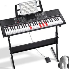 61-Key Digital Keyboard Piano with Stand, Microphone & Headphones