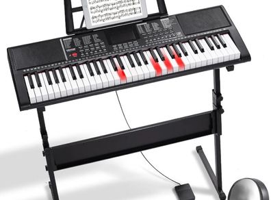 61-Key Digital Keyboard Piano with Stand, Microphone & Headphones