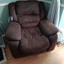 Brown fabric reclining sofa and armchair Image 2