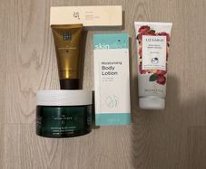Body cream soap and sun cream