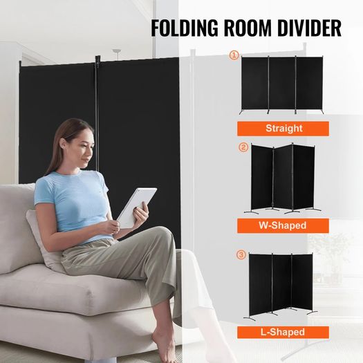 Room Divider 3 Panels Room Divider, Folding Privacy Screen and Portable