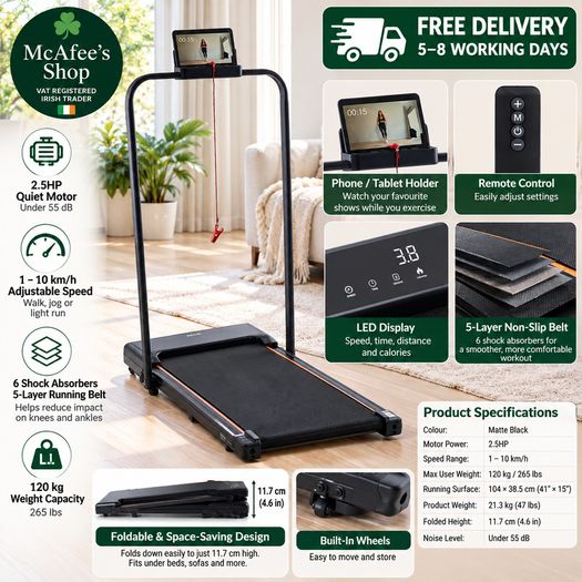 2-in-1 Folding Walking Pad Treadmill