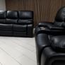 3+2 Black Leather Recliner Sofa Set Image 5