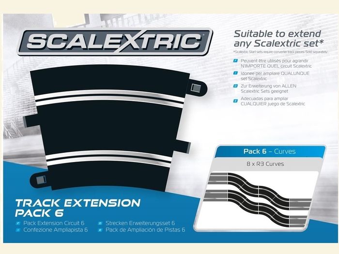 Scalextric C8555: New Track Extension Pack 6 (8x C8204) (R3)