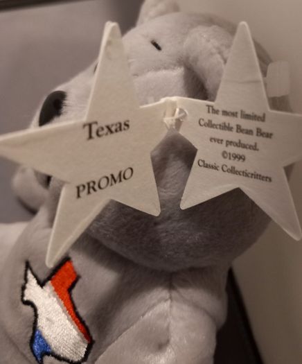 Vintage beanie bear, Collecticritters "Texas"