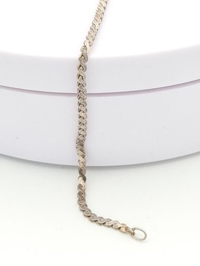 Vintage Italian 925 Sterling Silver Flat Curb Bracelet