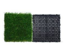 Artifical Grass Tiles Interlocking Turf Deck Set, 18 Pack 305x305mm, Synthetic Fake Grass Self-draining Mat Flooring Decor Pad, Perfect For Multi-Purpose