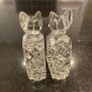 Pair of  crystal vintage crystal glass dogs. Rare find Image 6
