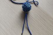 Blue Long Crochet Beaded handmade necklace