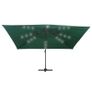 Cantilever Umbrella with LED Lights and Aluminium Pole 400x300 cm Green Image 6