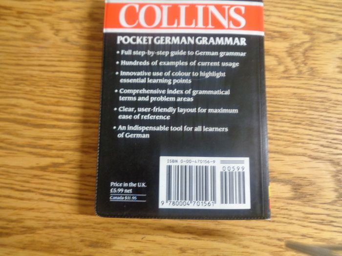 Collins Pocket German Grammar Book for Sale