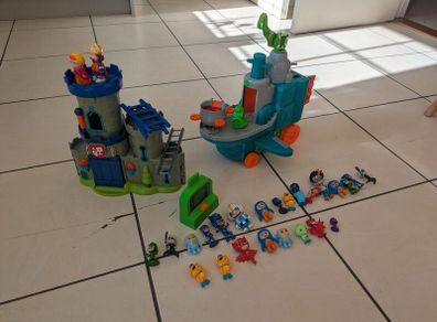 pj masks and castle figures
