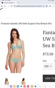 Fantasie Isabella - Underwired Side Support Bra 30FF and 2 Briefs XS - Sea Breeze Turquoise - BNWT RRP 69