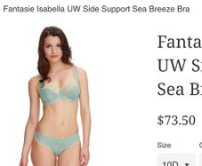 Fantasie Isabella - Underwired Side Support Bra 30FF and 2 Briefs XS - Sea Breeze Turquoise - BNWT RRP 69