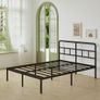 Small Double Bed Frame 4ft with Curved Headboard, 3/4 Bed Metal with Steel Slats, 36 cm High Image 6