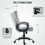 Office Chair, Desk Chair, Rocking Function, Height Adjustable, up to 120 kg, Gray Image 5
