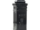 Pillar Letterbox Aluminium Vintage Style Rustproof Black