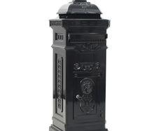 Pillar Letterbox Aluminium Vintage Style Rustproof Black