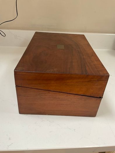 Antique walnut writing box
