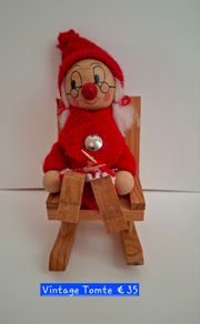 Vintage Wooden Granny Gnome on Rocking Chair