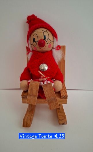 Vintage Wooden Granny Gnome on Rocking Chair