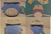 Squishmallows Samir the Blue Whale with Bucket Hat,  NEW WITH TAGS