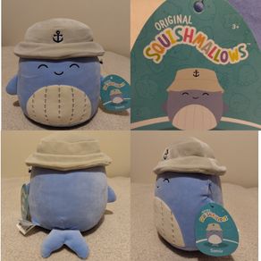 Squishmallows Samir the Blue Whale with Bucket Hat,  NEW WITH TAGS