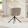 Swivel Armchair with Upholstered Seat Comfortable Design 120kg Capacity Light Brown Image 3