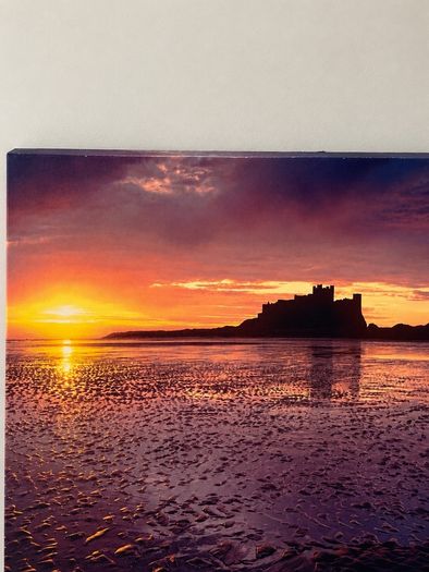 Coastal Castle Sunset Canvas Print 60cm x 60cm