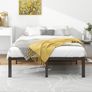 4ft6 Double Bed Frames, 36cm High Metal Platform Bed Frames Double with Storage Under Bed/Steel Slats Mattress Base, No Box Spring Needed, Enhanced Support Noise Free, Black Image 4