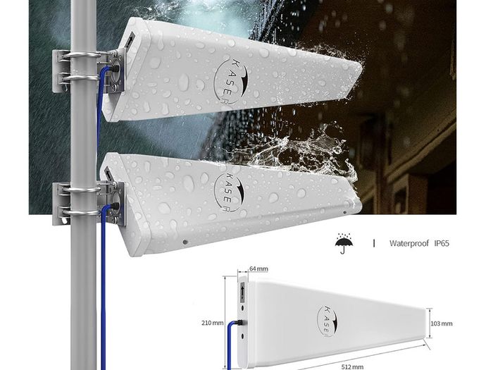Kaser LPDA 5G 4G LTE Antenna Outdoor Mimo Directional Antenna 698-2700 | 3300-3800MHz 12dBi Compatible 5G 4G Router N-SMA Output with TS9 Adapter Includes 10M Low Loss Cable
