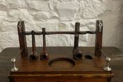 Victorian Oak Smokers Companion and pipes.