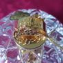 Killarney Crystal Cut Crystal Glass Happy Birthday Lidded Jewelry Dish / Bowl With 24 Carat Gold Cover Handle and Footed Base Finishing Made In Ireland Image 4