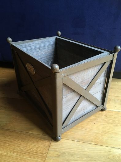 Vintage Style LENE BJERRE Iron Wood Box Planter, Danish Design