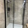 Ex Display Meryln Black 1200mm sliding door LEFT HAND , 900mm side panel and 1200x900 Level 25 shower tray Image 6