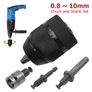 0.8-10mm Keyless Drill Chuck Metal Heavy Duty Self-tighten 1/2-20UNF Keyless Chuck Drill Bit Adapter Hardware Tool Impact Driver Image 3