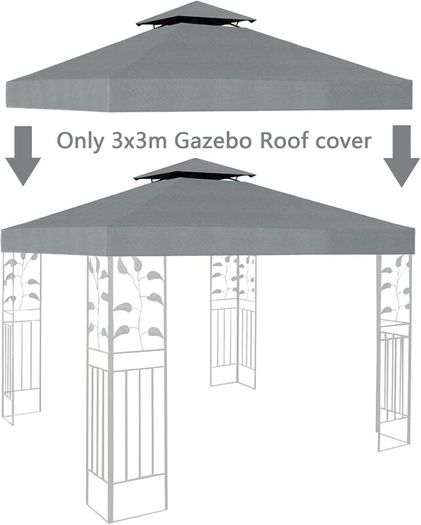Gazebo 3 x 3m Canopy Replacement Cover,2-Tier Roof Top Covers