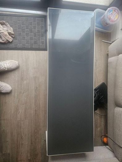 Rectangular coffee table with glass top
