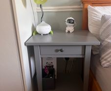 Grey Bedside Tables (Set of 2) NORDBY Style 1 Drawer 1 Shelf