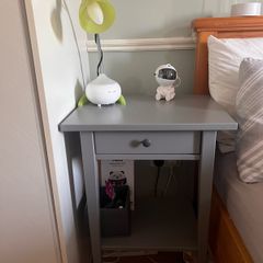 Grey Bedside Tables (Set of 2) NORDBY Style 1 Drawer 1 Shelf