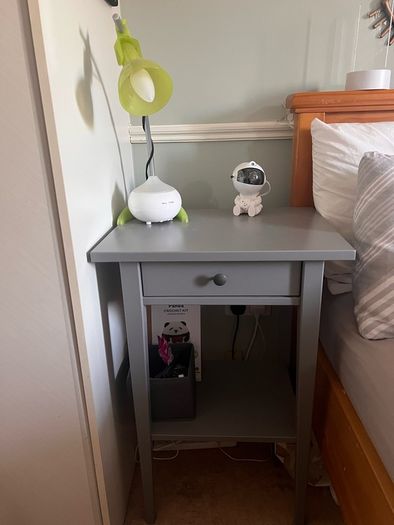 Grey Bedside Tables (Set of 2) NORDBY Style 1 Drawer 1 Shelf