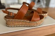 Italian leather sandals which 2" platform