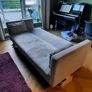 Grey Velvet Sofa Bed Image 2