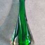 Murano Swing vase beaked vase of green colored glass Image 5