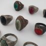 Antique Lot of 15 Bohemian Brass Rings  Assorted Ethnic & Tribal Designs Image 3