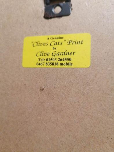 Clive Gardner Original Signed Print Cats