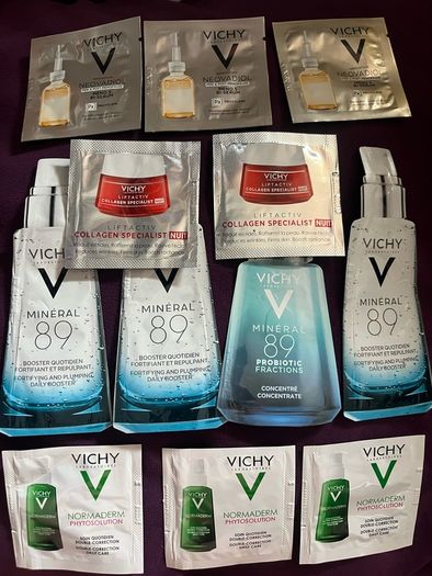 Vichy Mineral 89 moisture boosting cream lift activ collagen b serum