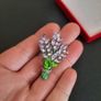 Beautiful Crystal Lavender Flower Bouquet Brooch Shawl Pin Badge Nature Flowers Jewellery and Accessories Image 6