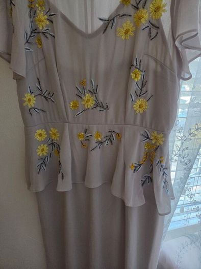 Stylish grey and lemon flower dress