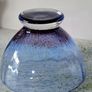Vintage Cobalt Blue Glass Decorative Footed Bowl. Image 5